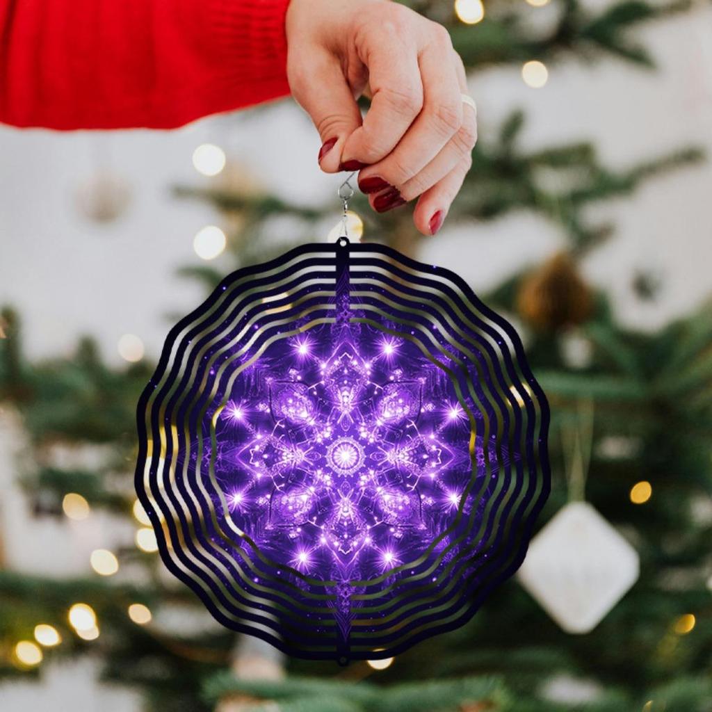 10-дюймовый ветряк-снежинка, подвесной декор, вращающийся на 360 градусов крюк, элегантная музыка ветра для сада, балкона, весны, лета