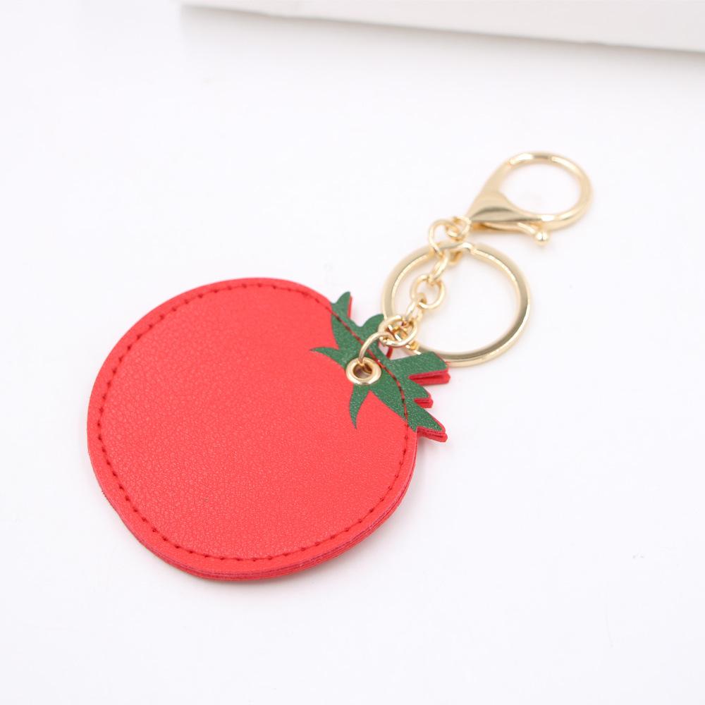 Tomato Fruit Leather Pendant Keyring - PU Leather Backpack Charm