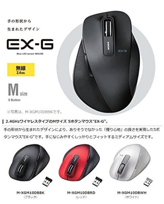 ELECOM Мышь Беспроводная Размер M 5 Кнопок с Кнопками "Назад" и "Вперед" BlueLED Grip Master Красная (Приемник включен) (Кнопки с оборудованием) M-XGM10DBRD