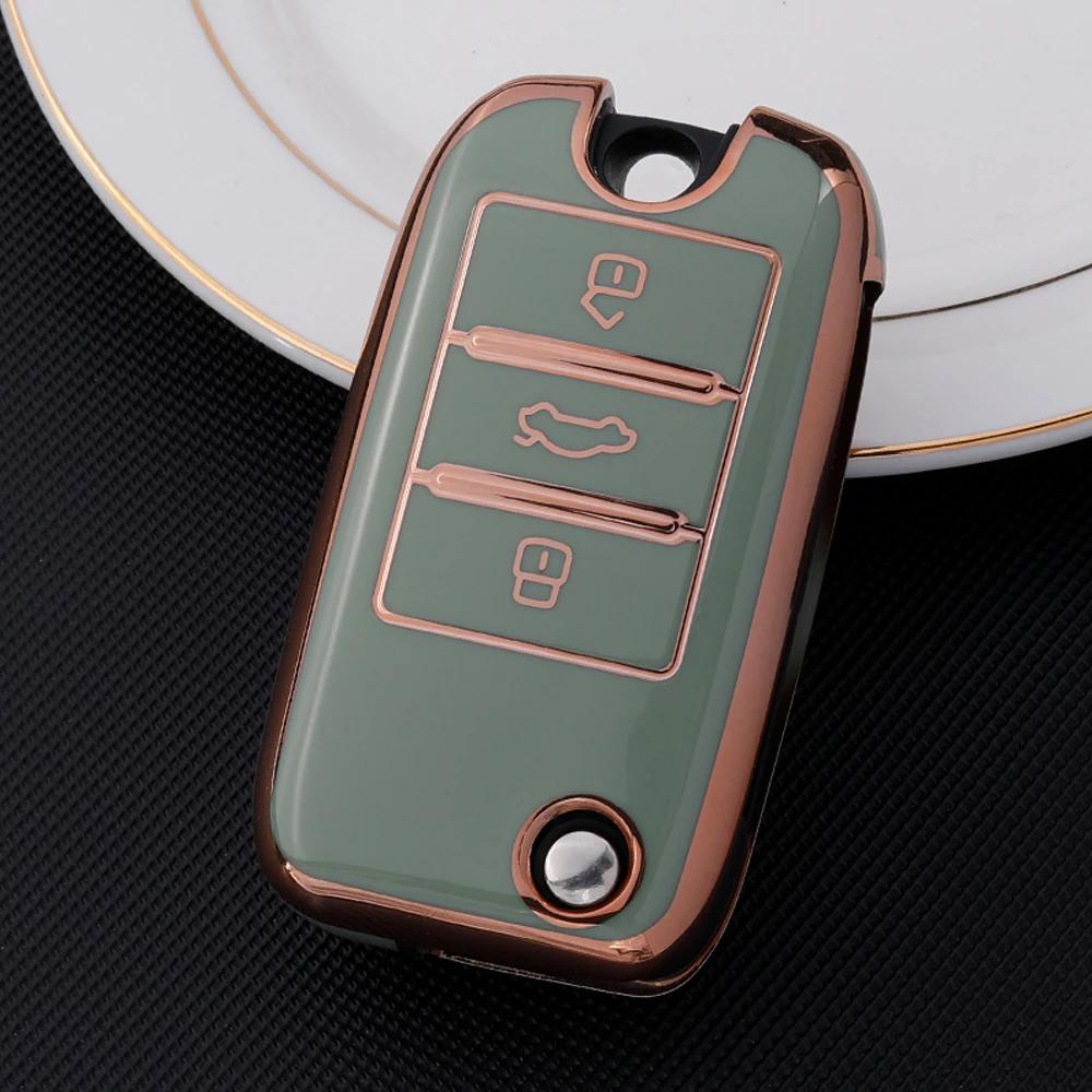 TPUCar Smart Key CoverCase Holder Bag Keychain Fob Protector CoverLeather for RX5 MG3-MG7 MG ZS GT GS 350 360 750 W5 Accessories