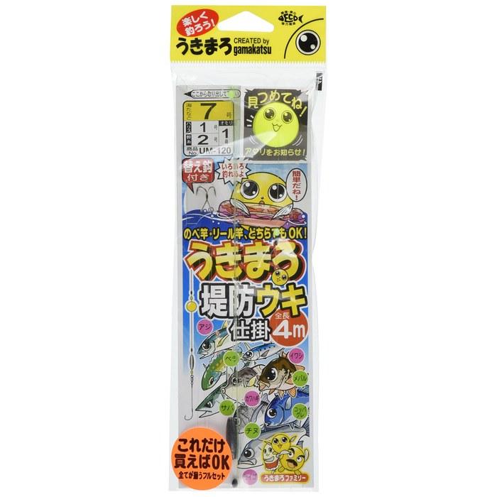 Gamakatsu Ukimaro Bank Fishing Rig UM120 7-Go - Line 1.4, Hook 7/Line 1