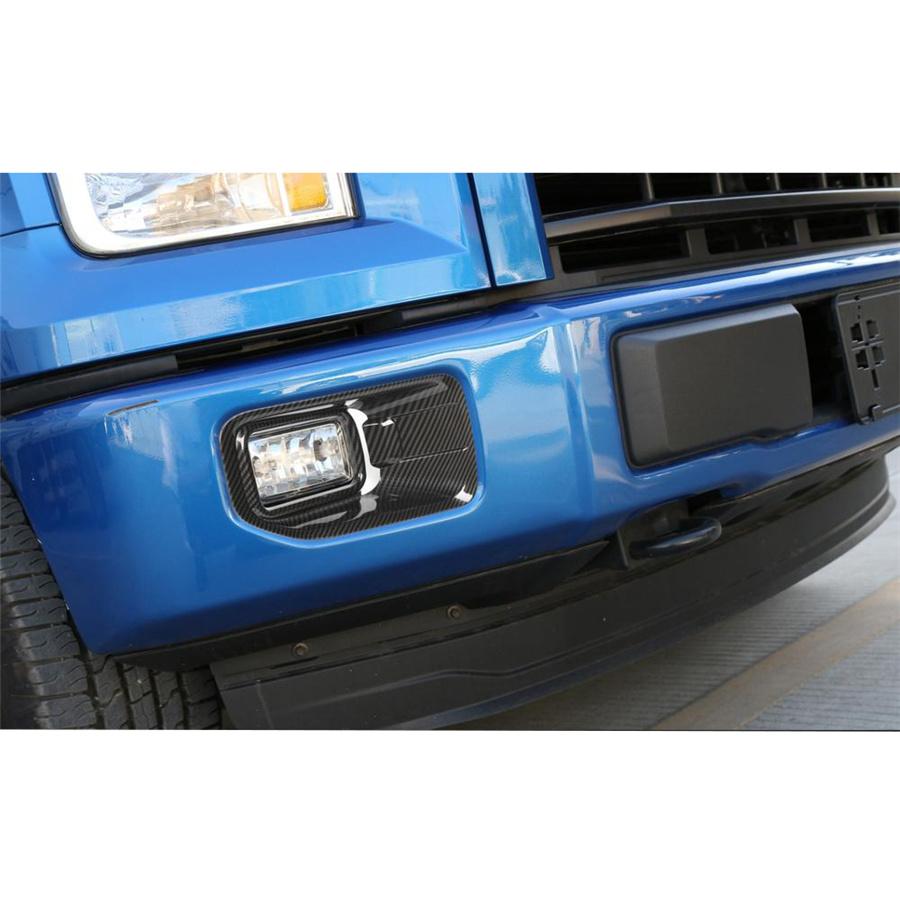 For 2015-20 Ford F150 Front Fog Light Cover Trim Exterior Kit Carbon Fiber Look