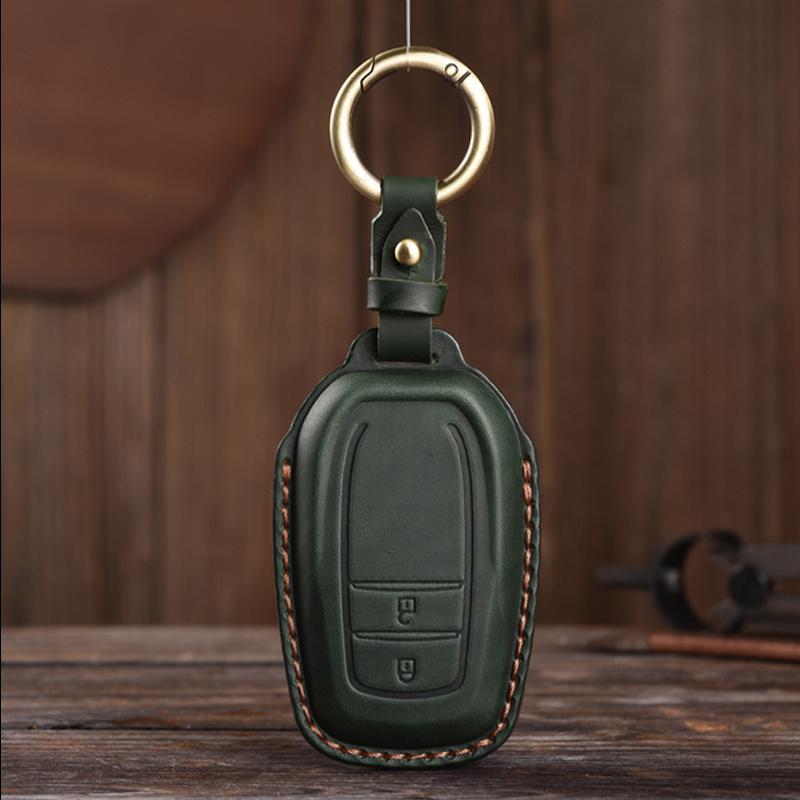 Genuine Leather Protector For TOYOTA Camry CHR Corolla RAV4 Avalon Land Cruiser Prado Prius Key Case Cover Fob