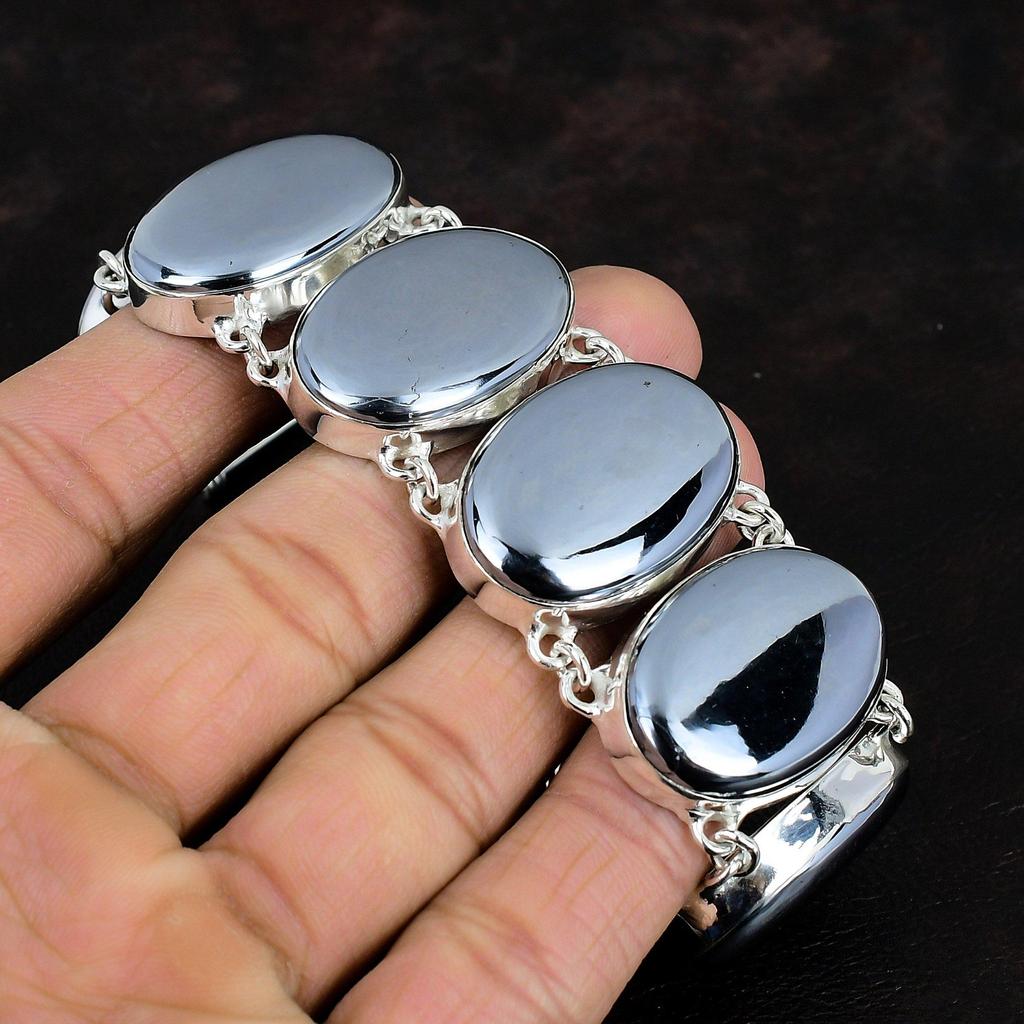 Браслет из шунгита Ювелирные изделия из натурального драгоценного камня Браслет из стерлингового серебра 925 пробы Регулируемый браслет-цепочка Подарок для нее Браслет из камня ручной работы