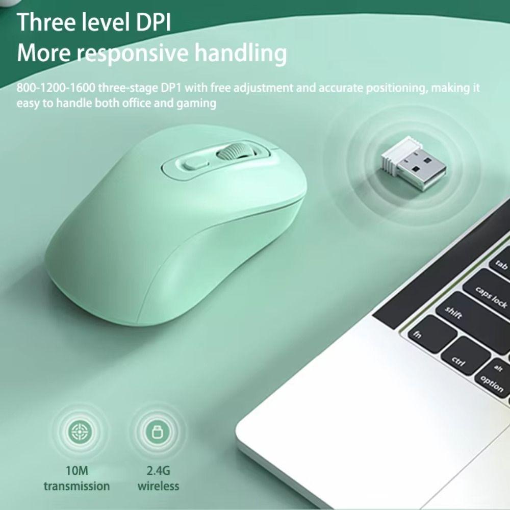 2.4GHz Macaron Wireless Mouse Noiseless Colorful Wireless Mouse Office/Home