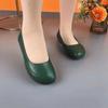 Elegant Dressy Ballet Flats Women's Plain Loafer Concise Slip On Office Nurses Work Shoes New Woman Faux Leather Green Moccasins