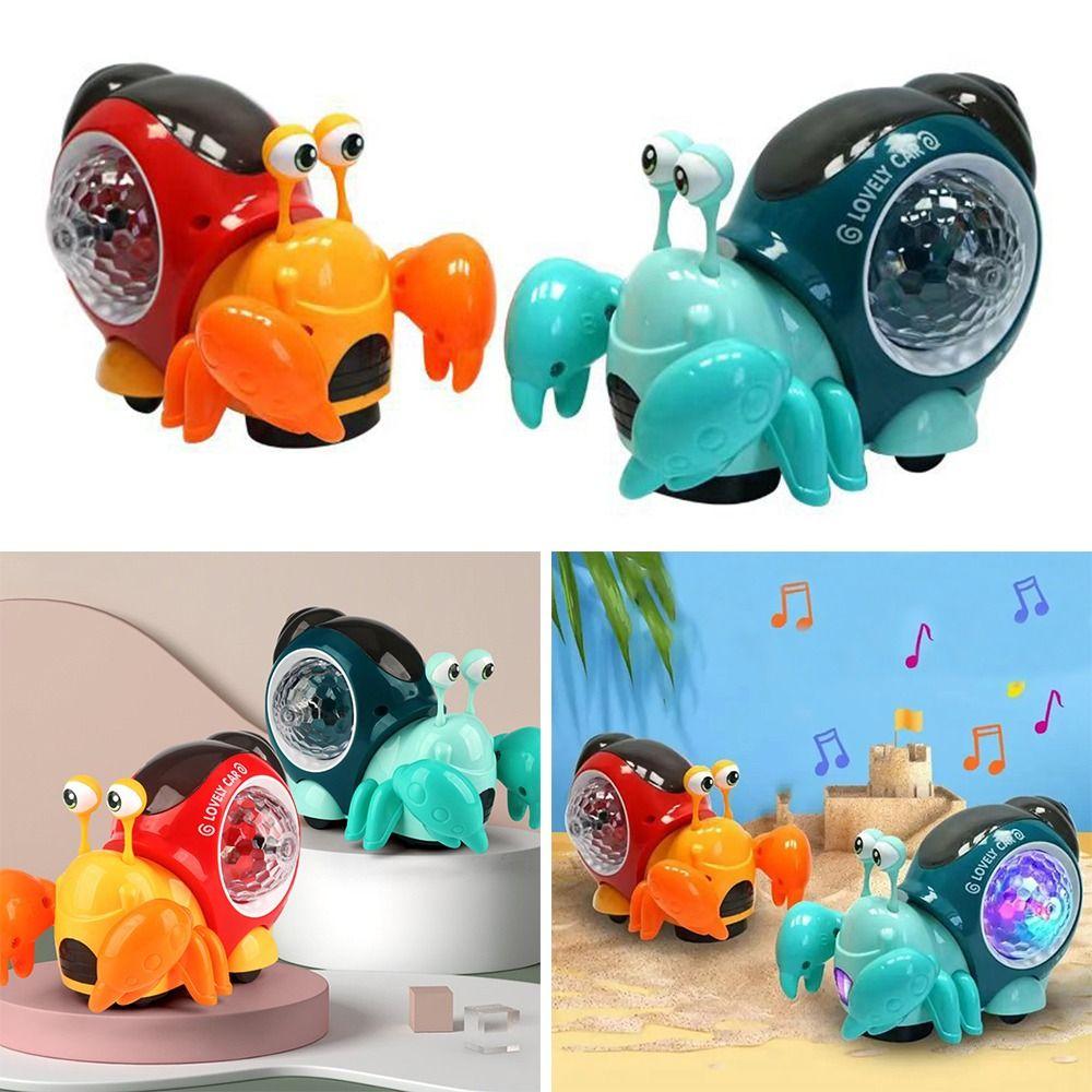 Cartoon Snail Baby Crawling Crab Toy Musical Interactive Musical Light Toy Tummy Time Light Up Early Educational Toy
