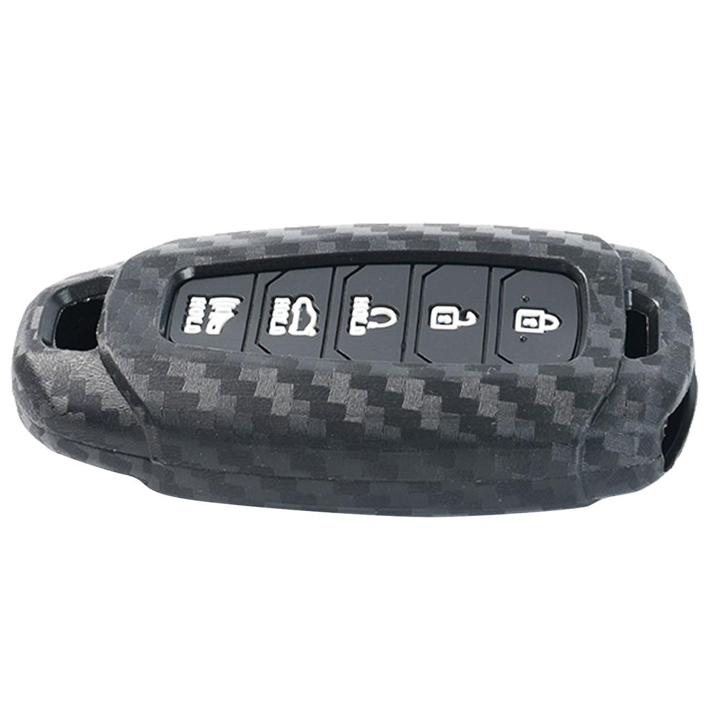 Брелок для ключей из углеродного волокна, чехол для автомобильного пульта дистанционного управления, чехол для брелока, держатель для защиты Hyundai Palisade Elantra 2021 2020 2019, автозапчасти