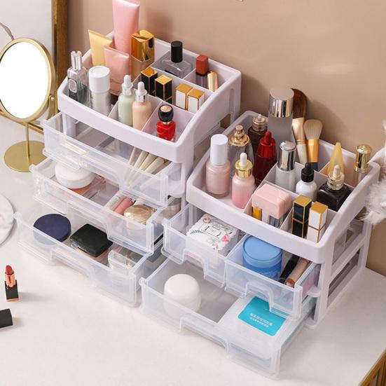 Storage Box Pull-Type Design Large Capacity Multi-layer Desk Storage Container Cosmetics Office Supplies Organizer