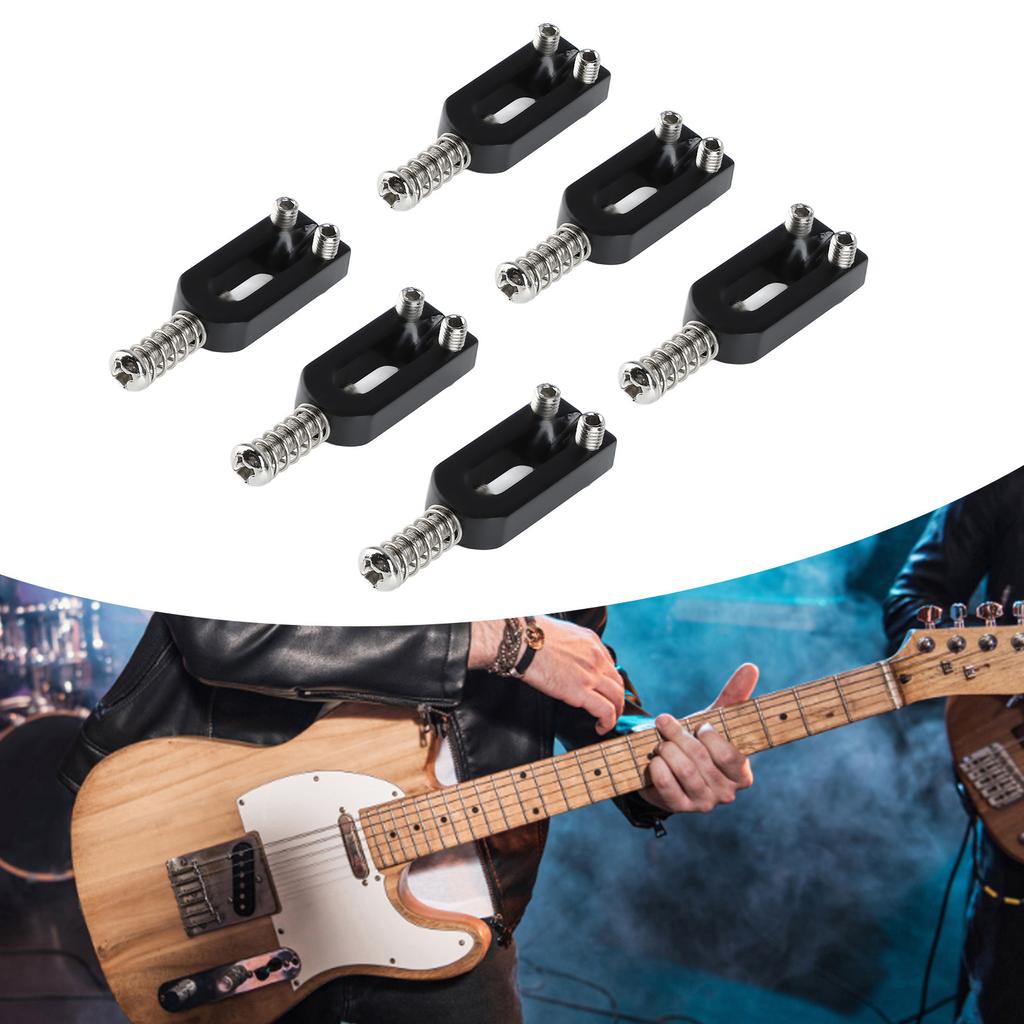 6Pcs Electric Guitar Tremolo Bridge Saddle U Shaped String Tuning Screw Saddle Accessory