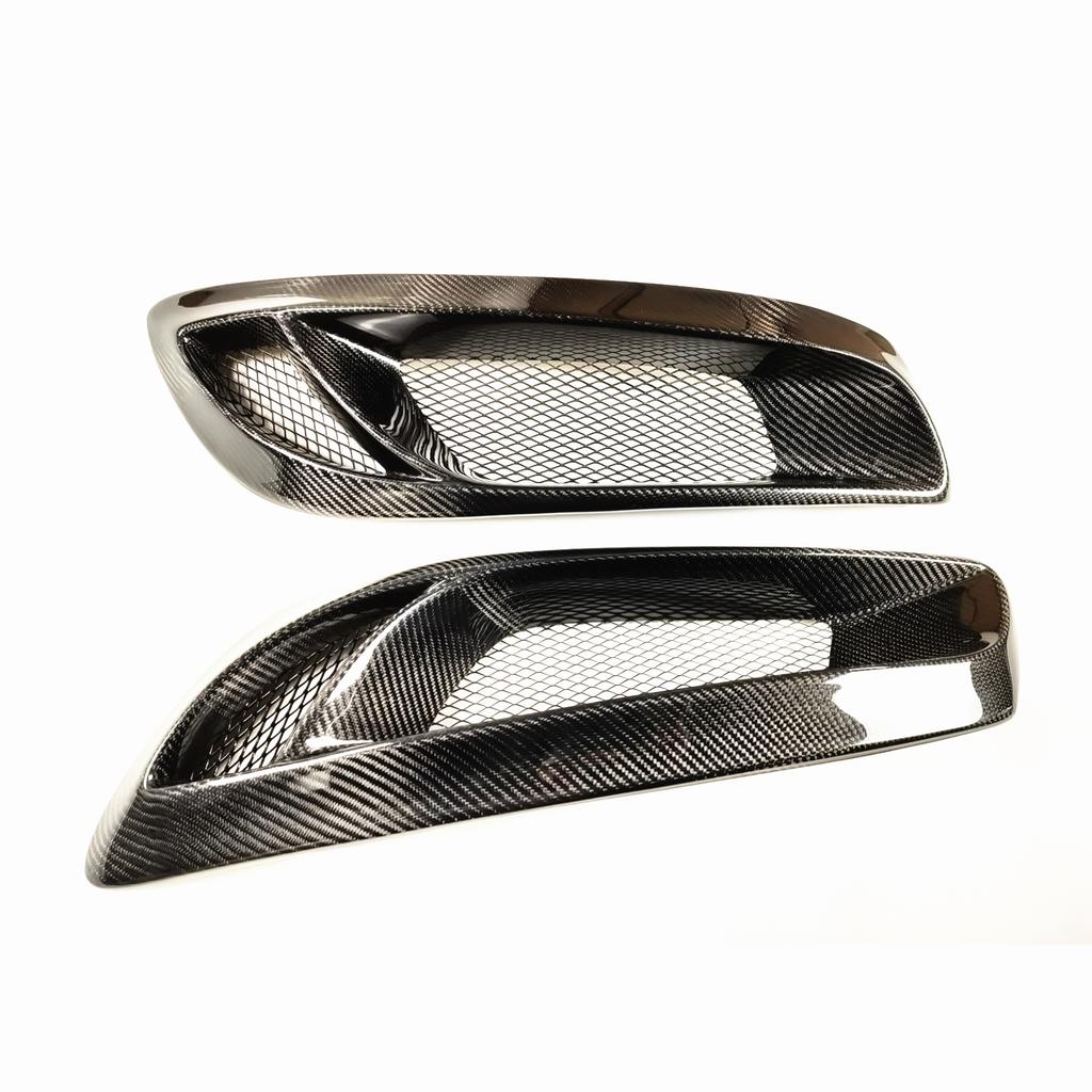 For Hyundai Genesis Coupe 2008-2012 Carbon Fiber Front Bumper Side Air Vent Intake Frame Grill Fog Light Lamp Cover Hood Grille