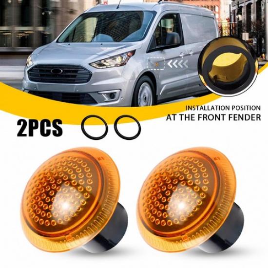 Repeater Side Fender For Housing Light Transit Connect 2010- Ford Amber PAIR