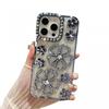 Чехол для телефона из ТПУ для iPhone 16 Pro Max с 3D-дизайном из цветов и страз, полноразмерная защита, ударопрочный, защита камеры