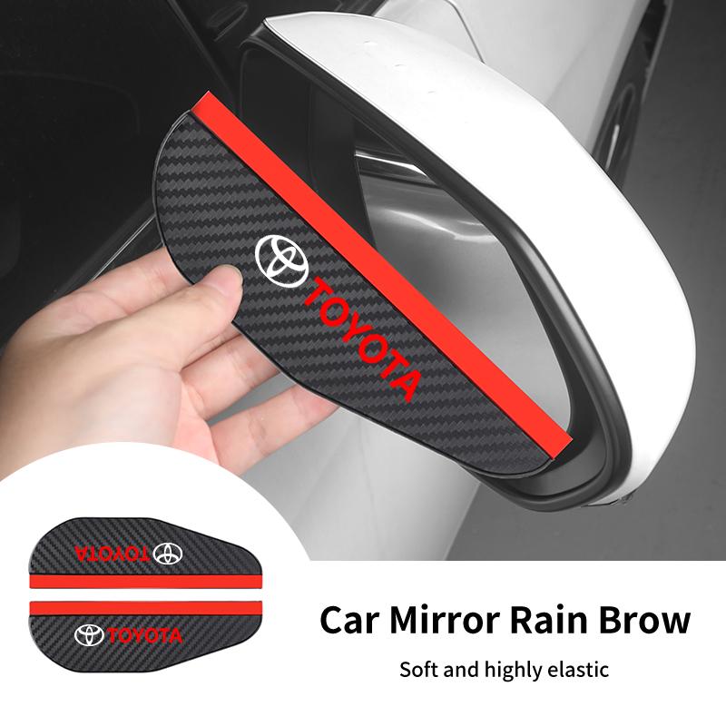 AACT1 2PCS Car Rearview Mirror Rain Shield Stickers Rain Eyebrow For Toyota Corolla Yaris Camry Prius RAV4 CHR Hilux Aygo Accessories