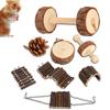 8pcs Squirrel Wooden Swing Toy Funny Hamster Ladder Small Pet Animal Playing Toy Set