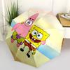 1pc SpongeBob SquarePants & Patrick Star Automatic Opening/Closing Umbrella - Portable 3-Fold Design, 8-Bone Iron Frame Outdoor Umbrella - Ideal