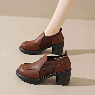 Модные женские мокасины из овчины, эластичные, трикотажные, пэчворк, без застежек, на каблуке 5 см, повседневные женские мокасины на все сезоны, распродажа