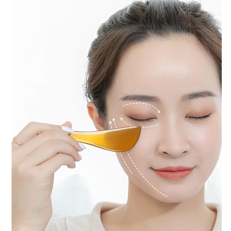 Ox Horn Facial Reflexology Massage Tool Gua Sha Scraper for Face Jawline Sculpting Puffiness Reduction Skin Care Massage