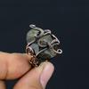 Natural Labradorite Gemstone Handmade Copper Wire Wrap Ring Size 4.5 S1a02