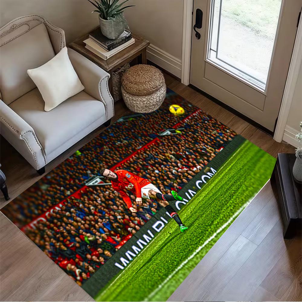 Sports Team Celebration Floor Rug Office Rug Suitable for Entryway Hallway Kitchen Living Rooms Antislip Carpet Decorate Offices