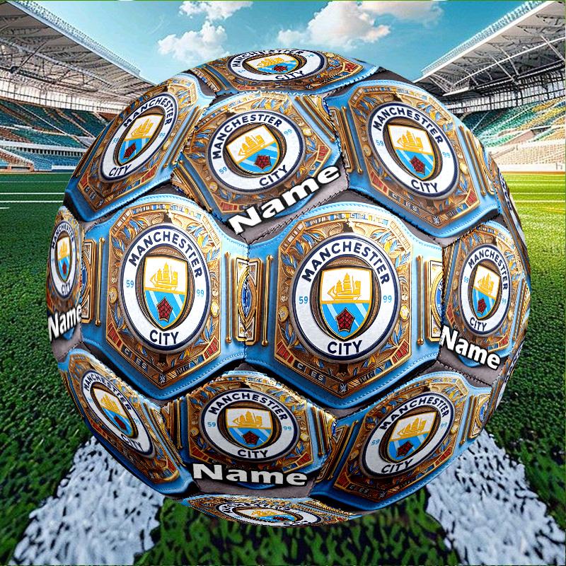 Custom Name Personalized Manchester City FC-A Print Size 5 Soccer Ball Training & Match Football, for Team, Kicking, Gift for Football Enthusiasts