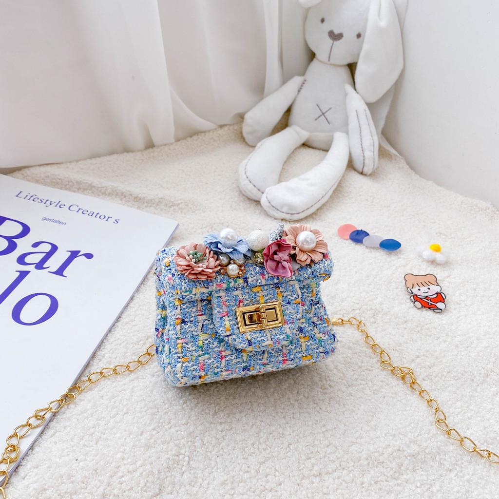 Trendy Kids Crossbody Bag With Cute Floral Pattern Soft Leather Shoulder Strap