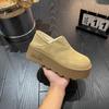 2025 New Spring and Autumn Thick-soled Heightening Boken Shoes Women's Versatile Casual Retro One-pedal Lazy Loafers Single Shoes