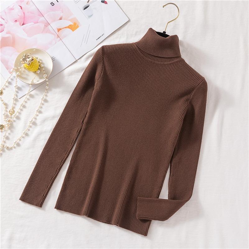 Fashion Turtleneck Long Sleeve Pullover Knitted Women Sweater Spring Autumn Thin Slim Fit Loose Simple Tops Sweaters Korean Version Bottoming Top