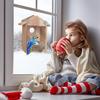 Wooden Bird House for Outside Bird Nesting Box Window Birdhouse for Viewing Bluebirds Houses for Outside with Strong Suction Cups