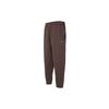 Solid Color Logo Embroidery Elastic Waist Loose Cuff Knit Sports Pants Men Bottoms Brown DX1365-237