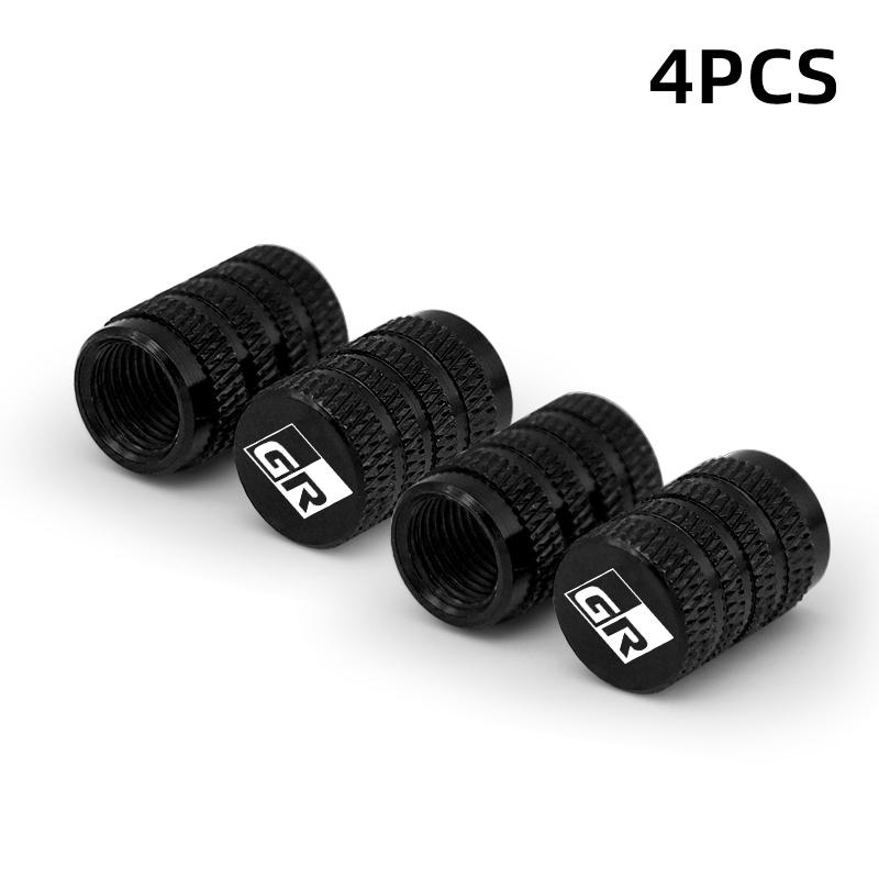 4Pcs Car Wheel Tire Valve Caps Tyre Stem Covers Airdust Waterproof For Toyota GR GAZOO RACING SPORT Yaris Prado Rav4 Car Decor Stem Caps1