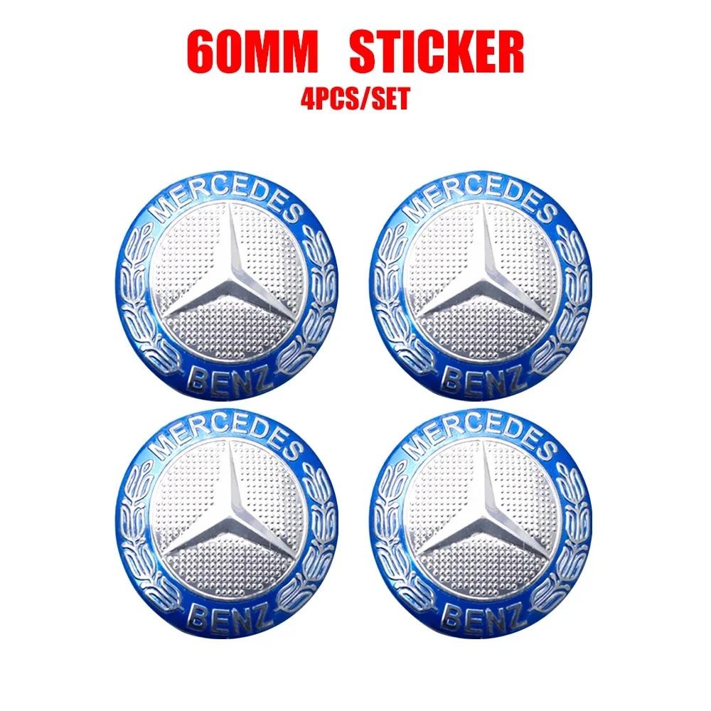 AATC1 4Pcs 56mm Car Wheel Center Hub Cap Stickers Decorative Accessories For Benz AMG Exclusive A C E R V Class CLA CLS C180 C200 W204