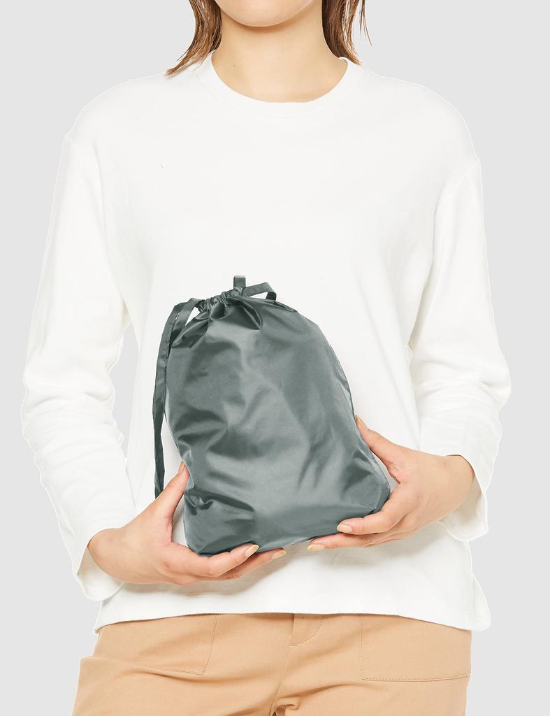 FLATPURE Дождевик Рюкзак Пальто Однотонный Простой Сумка для хранения С капюшоном Водоотталкивающее PU покрытие Унисекс Угольно-серый M [Moonbat] 23-340-53026-00