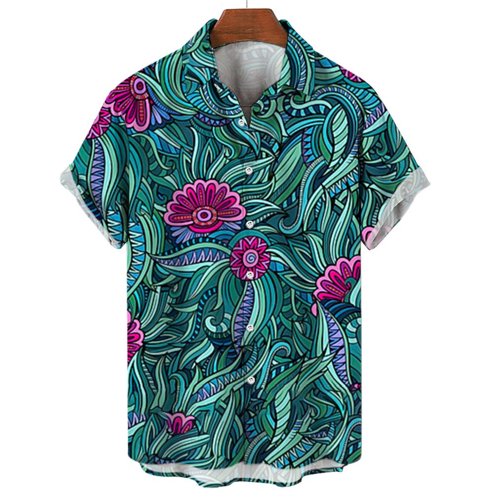 Luxury Men's Shirts Summer Fashion Blouse Casual Men's Clothing Hawaiian Shirts Oversized T-Shirt For Male Outdoor Streetwear