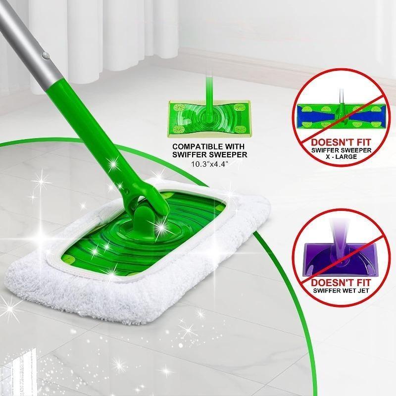 1/4 упаковки, многоразовые сменные тряпки для швабры из микрофибры, которые можно стирать в машине, насадки для швабры для чистки пола, сменные насадки для влажной и сухой уборки двойного назначения, швабра в комплект не входит