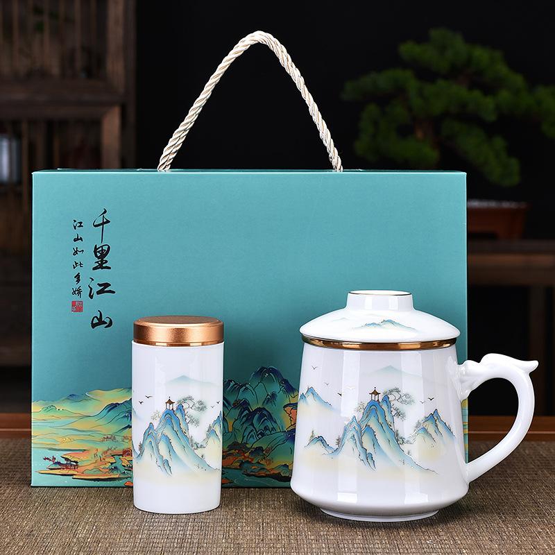 Керамическая чашка для чая, деловой партнер, подарок для руки, офисная чашка для воды, три чашки, подарок на открытие, чашка, банка, подарочная коробка, China-Chic