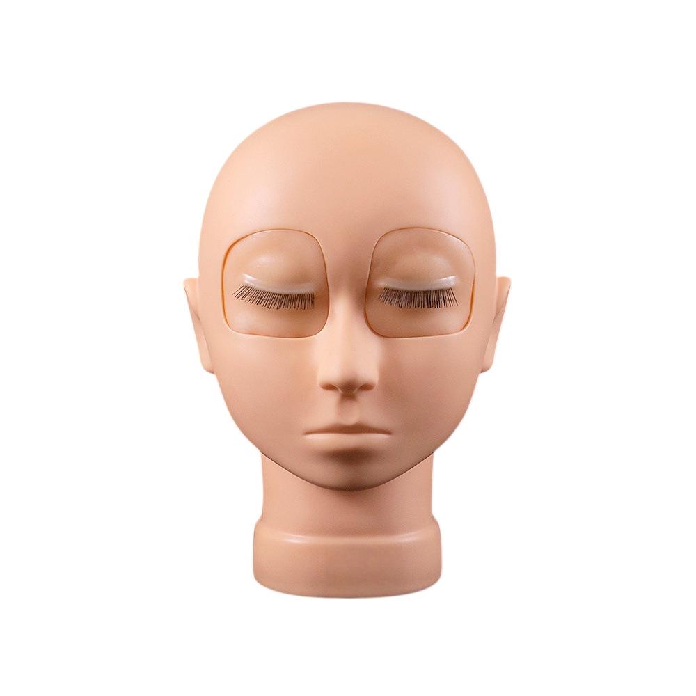 Манекен-голова для тренировки наращивания ресниц - Мягкая модель-полулицо для начинающих с моделью-очками