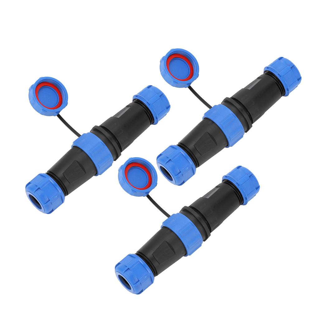3PCS Industrial Electrical Power Cable Connector 2Pin IP68 Waterproof Aviation Bulkhead Connector AC