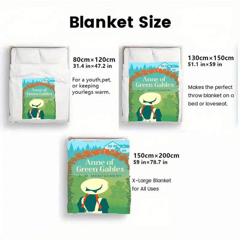 Anne of Green Gables 2D Flat Pattern Flannel Blanket High quality All Seasons Warmth and Comfort Perfect for Christmas Gifts.DMT0925381