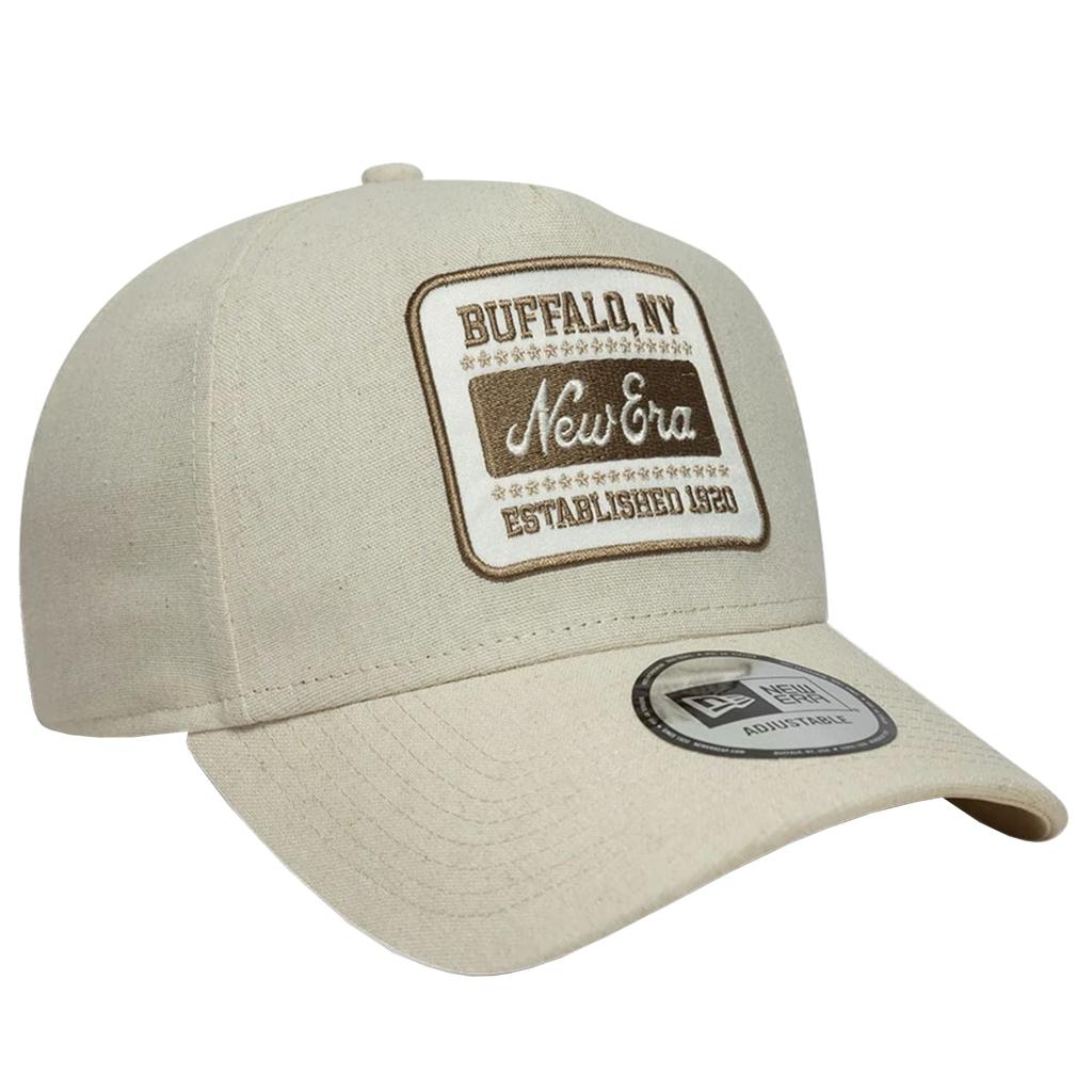 New Era Patch Line Cream 9FORTY E-Frame Adjustable Cap, Mens beige Cap