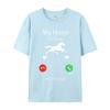 All Cotton Unisex Short Sleeve My Horse Is Calling And Tshirts Gift Idea Tees Loose Casual O Neck T Shirt
