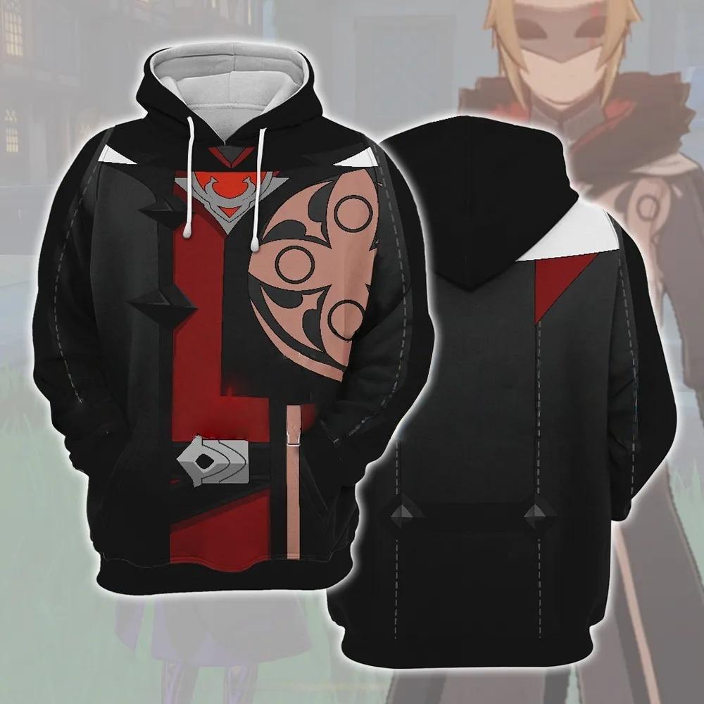 Худи для косплея Genshin Impact с 3D-принтом, мужские и женские, повседневные, модные, оверсайз, толстовки, худи, мужские пуловеры, спортивный костюм