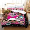 Аниме Розовая Кукла 3 шт. Серия с односторонней печатью Комплект постельного белья Набор пододеяльников Комфортные дышащие комплекты чехлов Простынь Покрывала