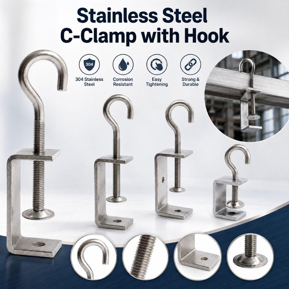 Pull Ring C-clamp Adjustable Fixed Holder Clip Professional Square Clamp Hardware Fasteners