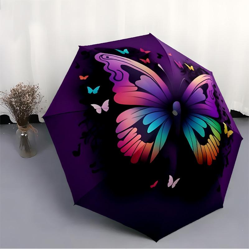 1pc Butterfly Design Folding Umbrella | Elegant Design, Fashionable Accessory, Durable Construction, Sturdy Ribs yy251107020