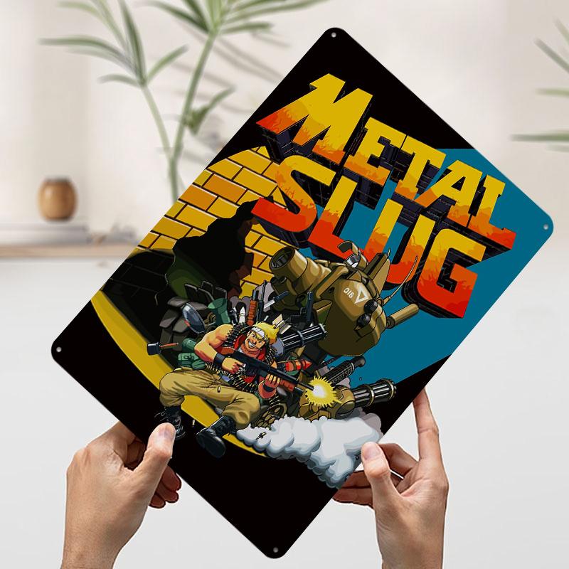 Metal Slug Game Poster Customized Wall Art Vintage Metal Signs Retro Tin Plaque for Man Cave Decoration Bedroom Decorations Room