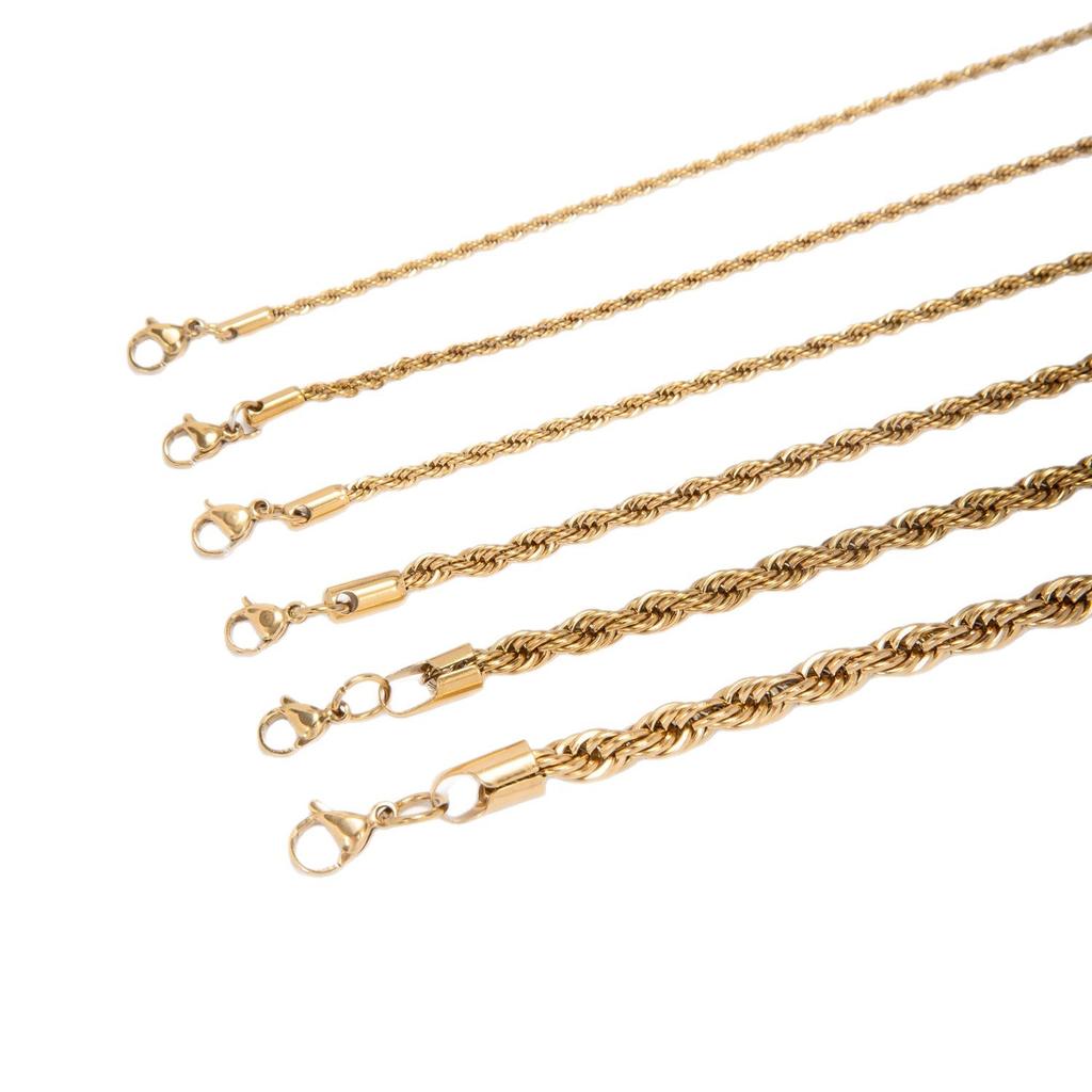 Stainless steel twist bracelet vacuum gold-plated unisex simple fashion bracelet jewelry