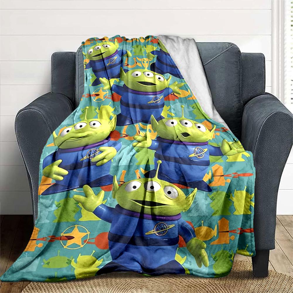 Toy Story Alien Invasion Flannel Blanket Super Soft Warm Cozy Blanket For Sofa Bed Office Travel Allseason Home Decor Gift