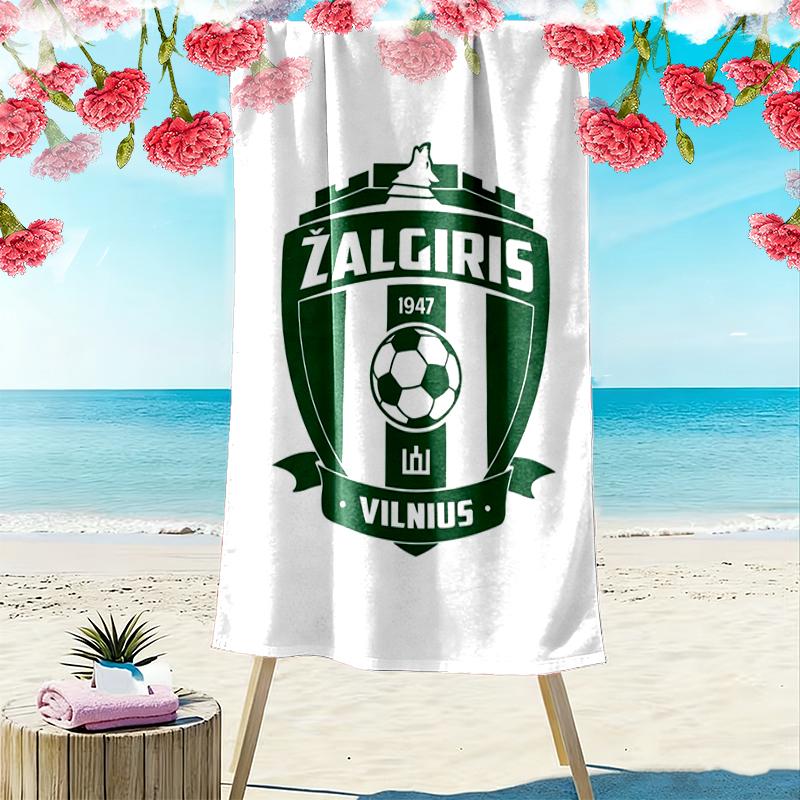 Fk Zalgiris Принт Пляжное полотенце Большое Мягкое Быстросохнущее Полотенце Для Пляжа Кемпинга Плавания
