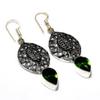 Peridot Gemstone 925 Silver Plated Handmade Jewelry Earring 2.27"